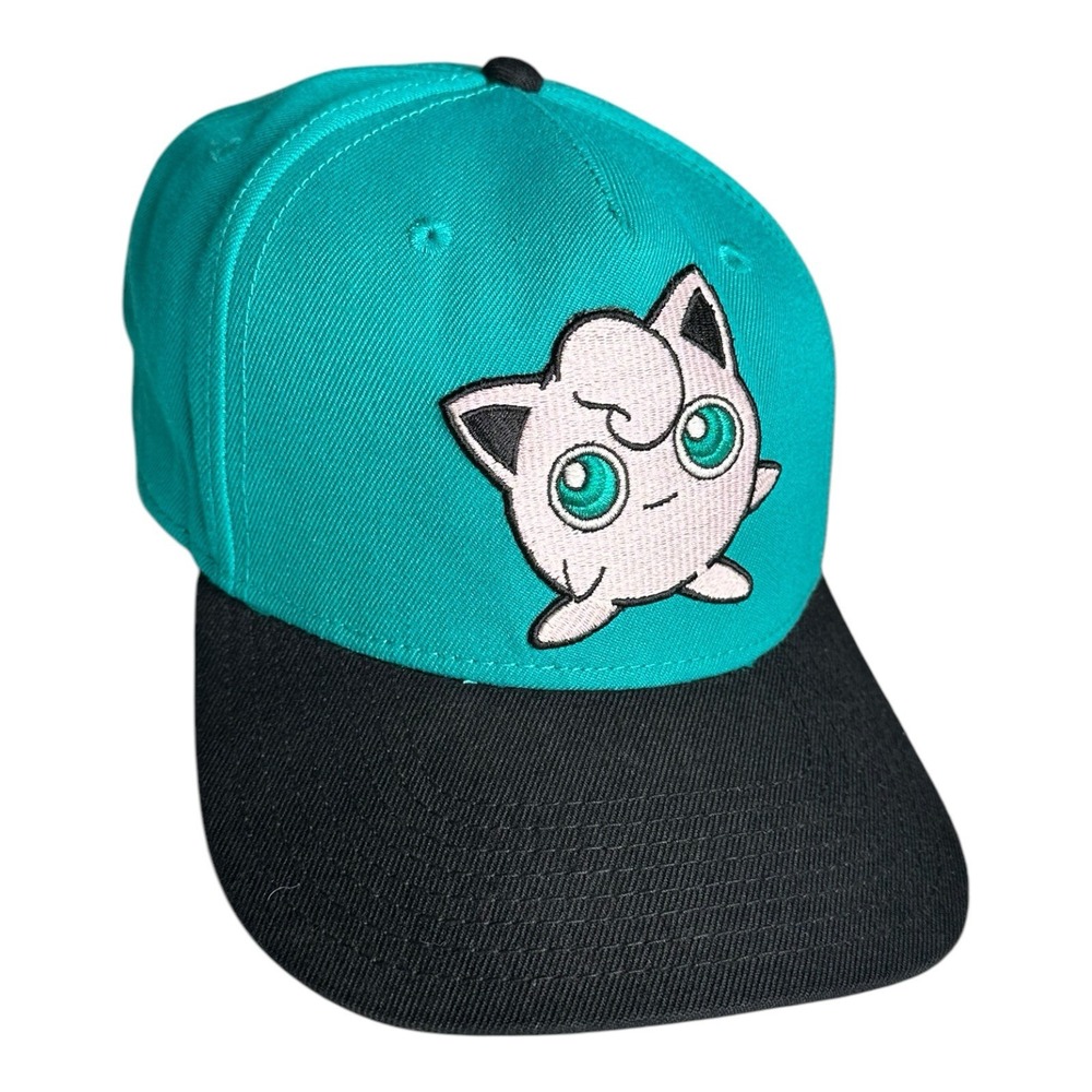 Pokemon Jigglypuff Snapback Hat Cap Turquoise Black‎ Wool Blend 2016 Nintendo